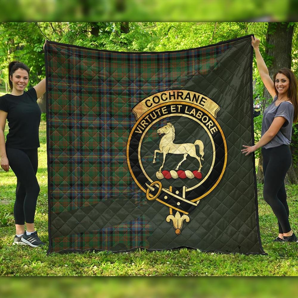 Cochrane Ancient Tartan Crest Premium Quilt Oldest Style