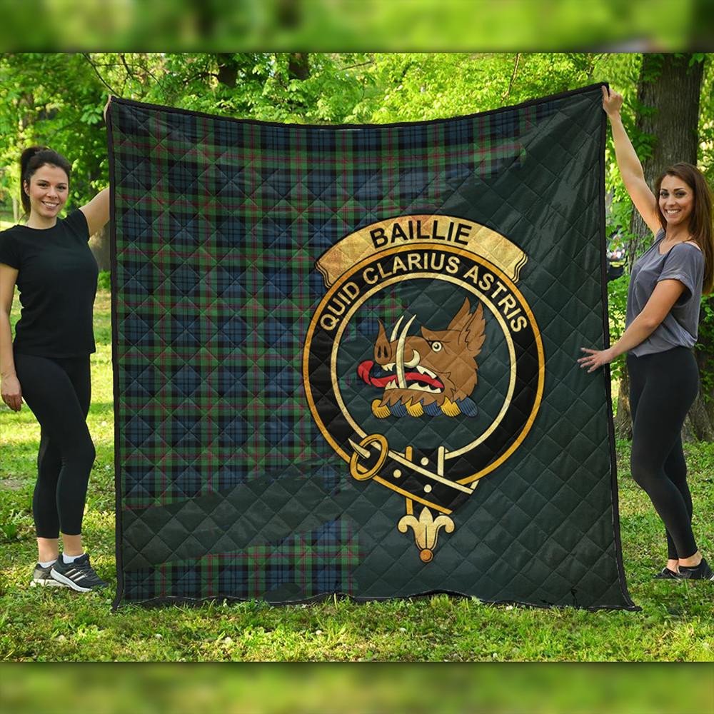 Baillie Ancient Tartan Crest Premium Quilt Oldest Style