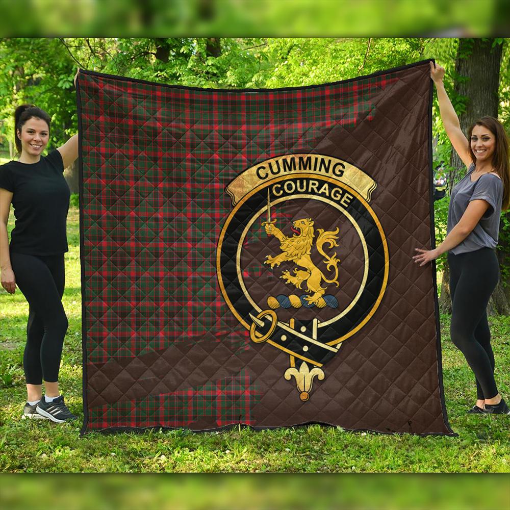 Cumming Hunting Modern Tartan Crest Premium Quilt Oldest Style