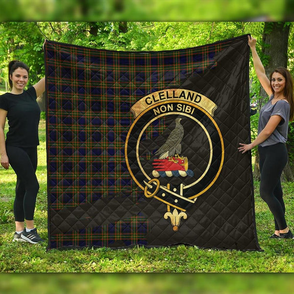 Clelland Modern Tartan Crest Premium Quilt Oldest Style