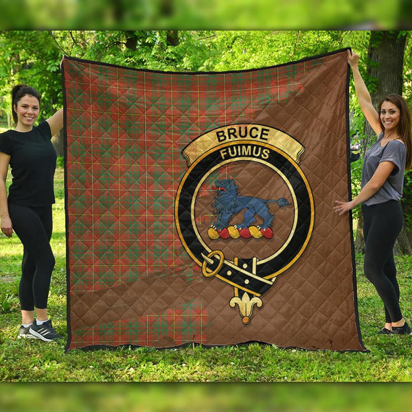 Bruce Ancient Tartan Crest Premium Quilt Oldest Style