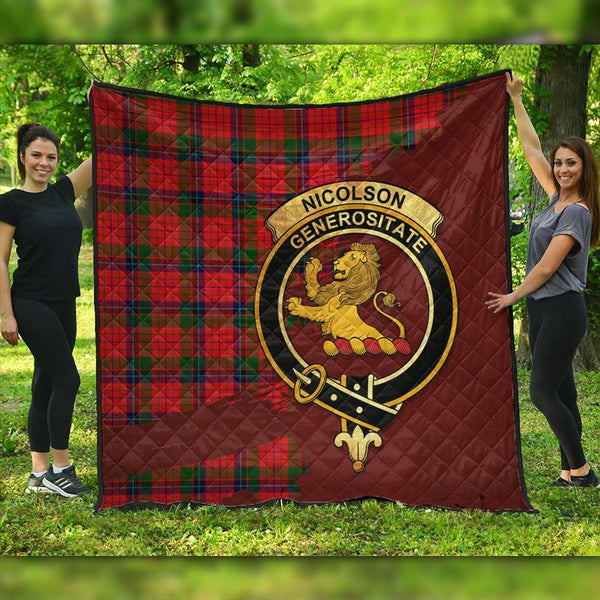 Nicolson Modern Tartan Crest Premium Quilt Oldest Style