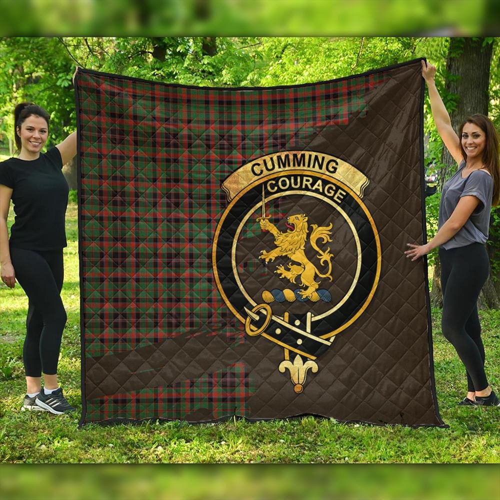 Cumming Hunting Ancient Tartan Crest Premium Quilt Oldest Style