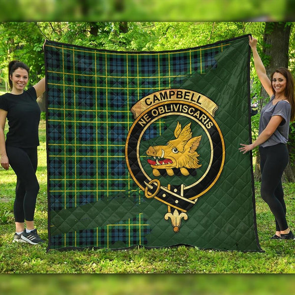 Campbell of Breadalbane Ancient Tartan Crest Premium Quilt Oldest Style