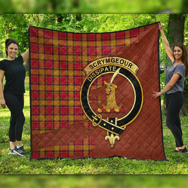 Scrymgeour Tartan Crest Premium Quilt Oldest Style