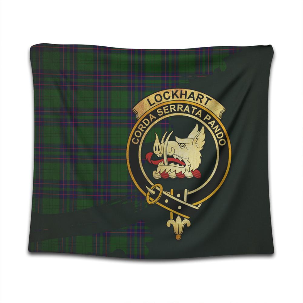 Lockhart Tartan Crest Tapestry Oldest Style