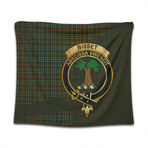 Bisset Tartan Crest Tapestry Oldest Style