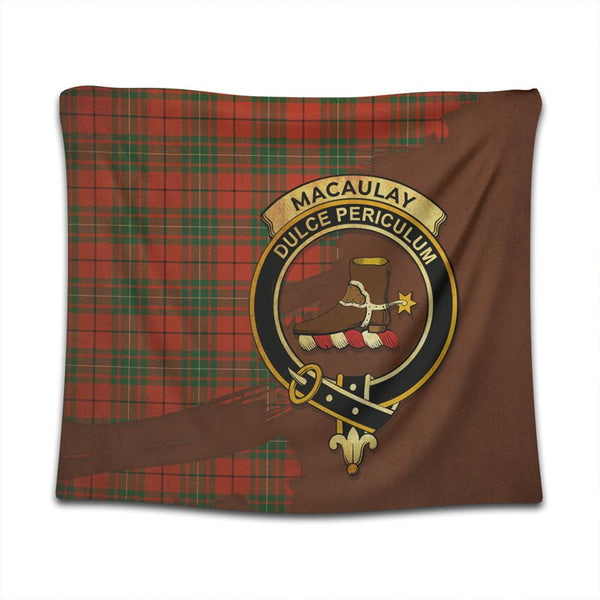 MacAulay Ancient Tartan Crest Tapestry Oldest Style