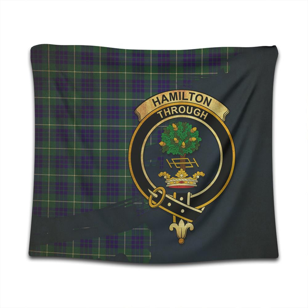 Hamilton Hunting Modern Tartan Crest Tapestry Oldest Style