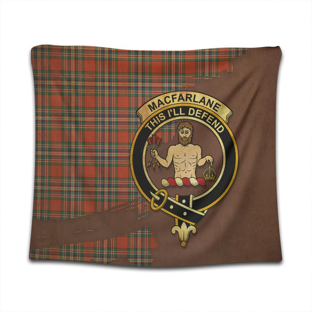 MacFarlane Ancient Tartan Crest Tapestry Oldest Style