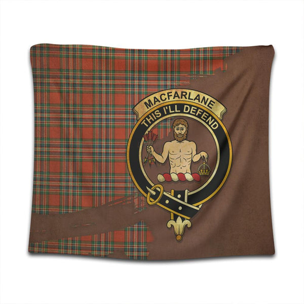 MacFarlane Ancient Tartan Crest Tapestry Oldest Style