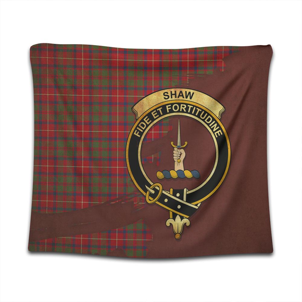 Shaw Red Modern Tartan Crest Tapestry Oldest Style