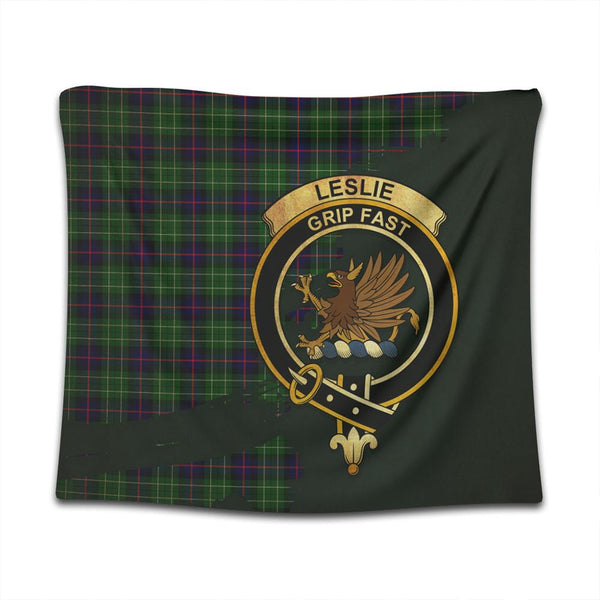 Leslie Hunting Ancient Tartan Crest Tapestry Oldest Style