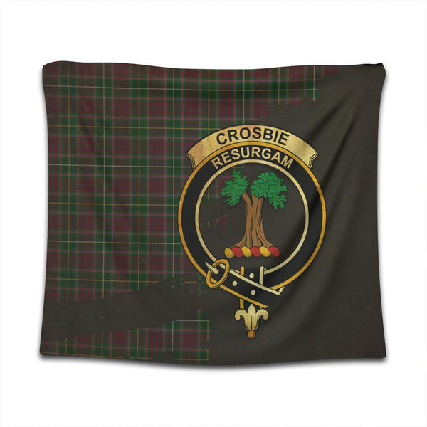 Crosbie Tartan Crest Tapestry Oldest Style