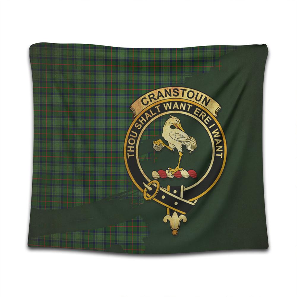 Cranstoun Tartan Crest Tapestry Oldest Style