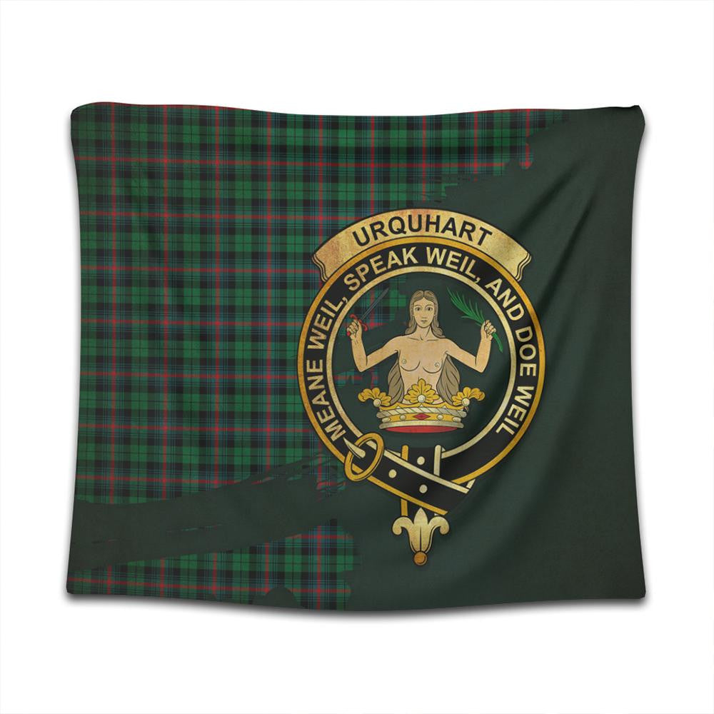 Urquhart Broad Red Ancient Tartan Crest Tapestry Oldest Style