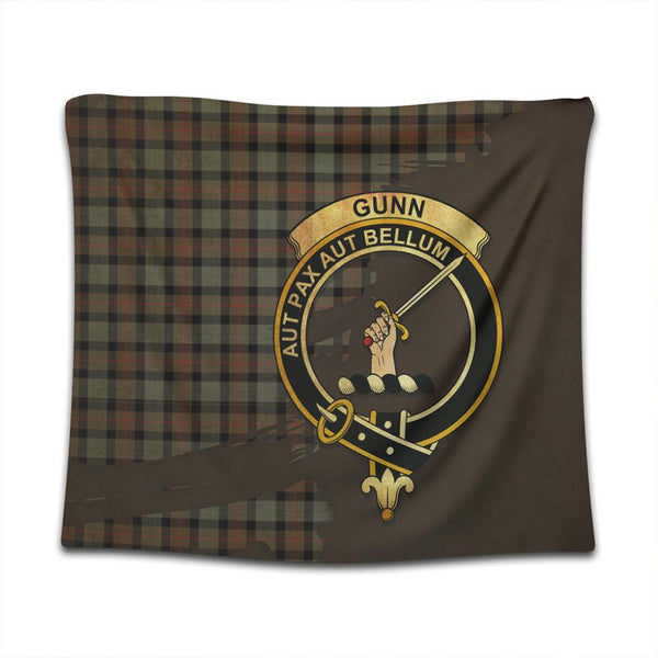 Gunn Weathered Tartan Crest Tapestry Oldest Style