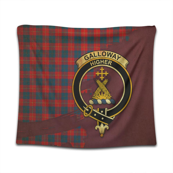 Galloway Red Tartan Crest Tapestry Oldest Style