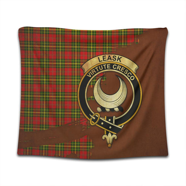 Leask Tartan Crest Tapestry Oldest Style