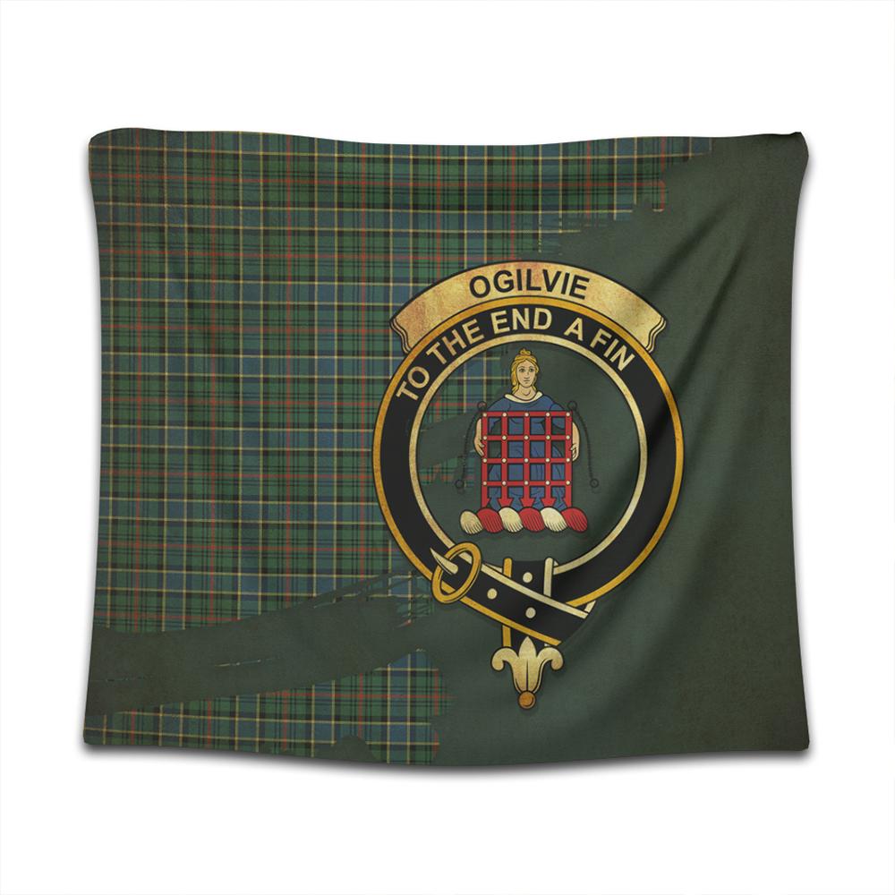 Ogilvie Hunting Modern Tartan Crest Tapestry Oldest Style