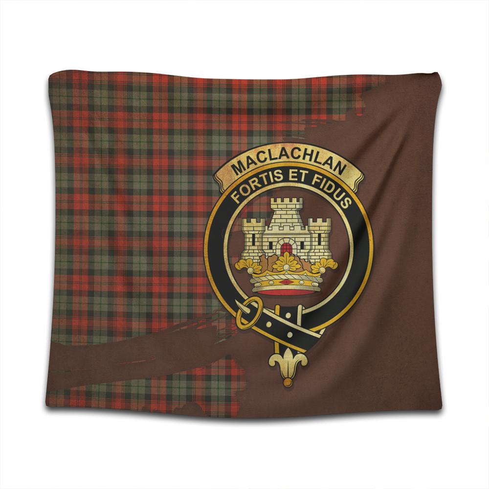 MacLachlan Weathered Tartan Crest Tapestry Oldest Style