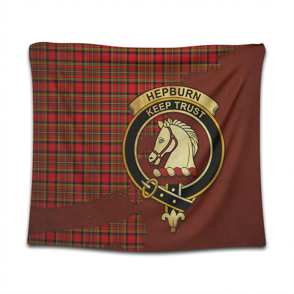 Hepburn Tartan Crest Tapestry Oldest Style