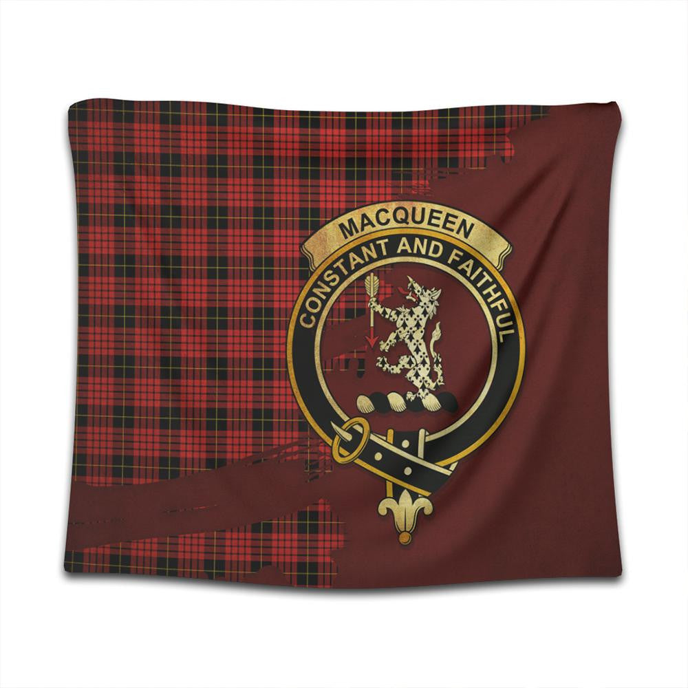 MacQueen Modern Tartan Crest Tapestry Oldest Style