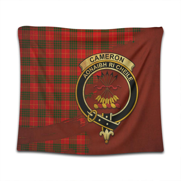 Cameron Modern Tartan Crest Tapestry Oldest Style