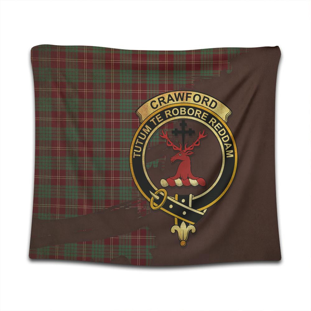 Crawford Modern Tartan Crest Tapestry Oldest Style