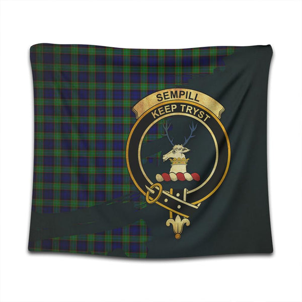 Sempill Modern Tartan Crest Tapestry Oldest Style