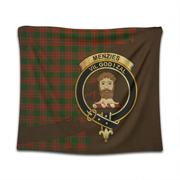 Menzies Green Modern Tartan Crest Tapestry Oldest Style