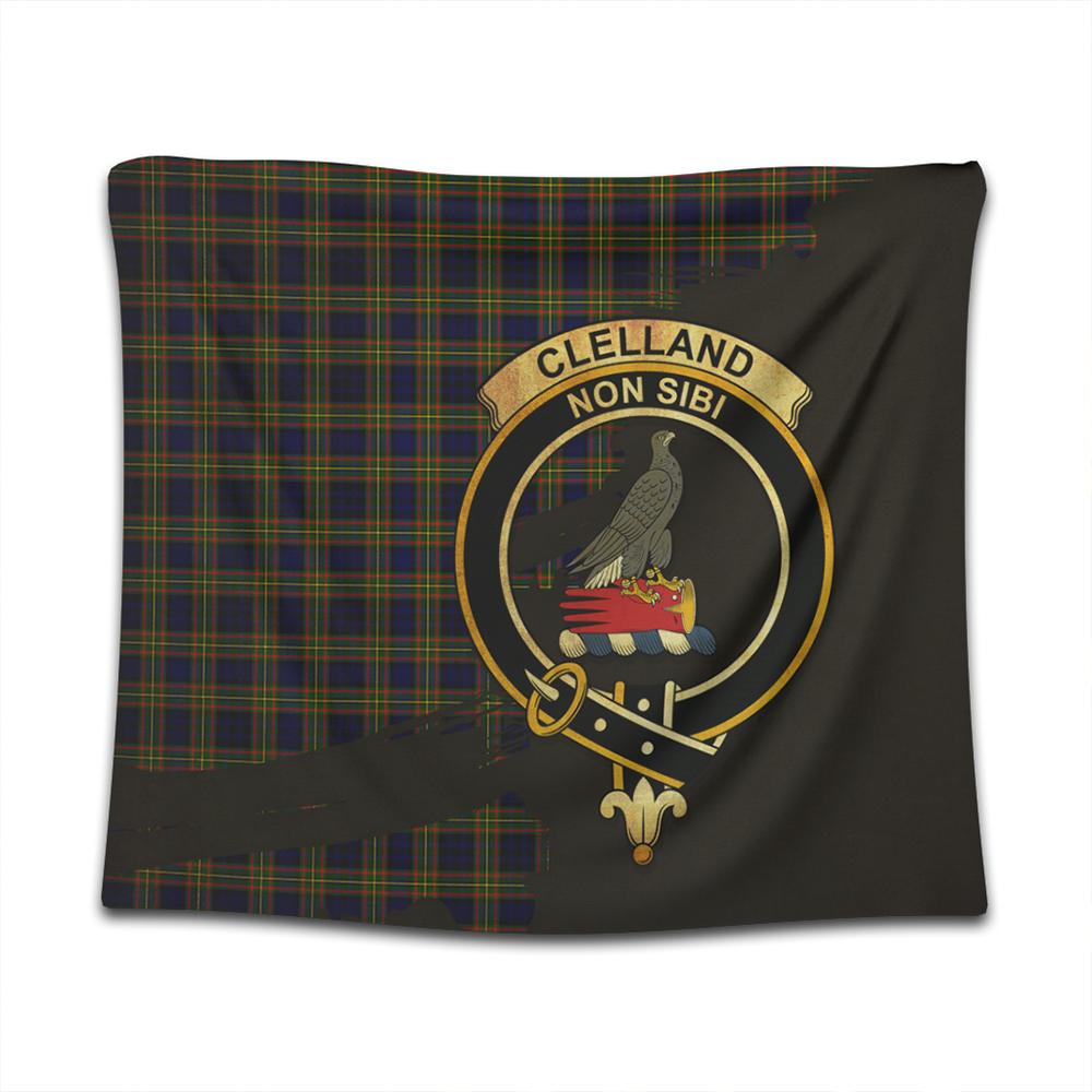 Clelland Modern Tartan Crest Tapestry Oldest Style