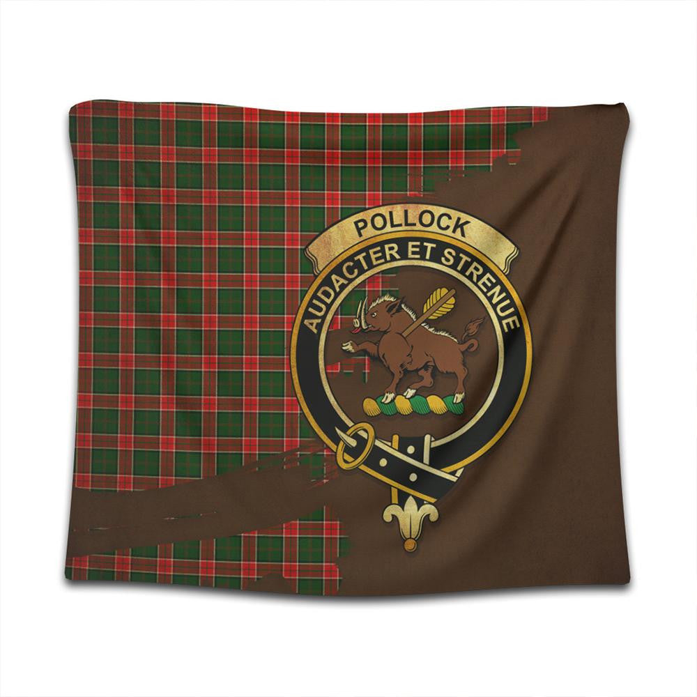 Pollock Modern Tartan Crest Tapestry Oldest Style