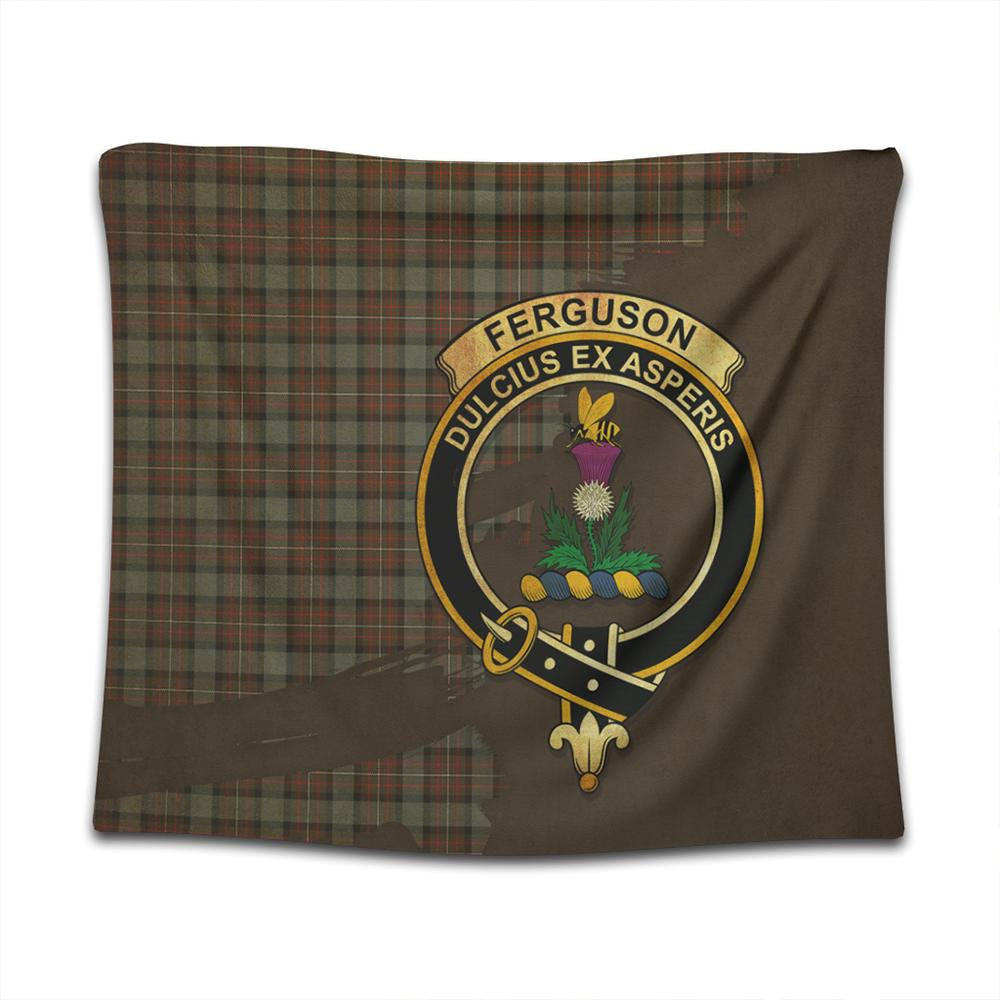 Fergusson Weathered Tartan Crest Tapestry Oldest Style