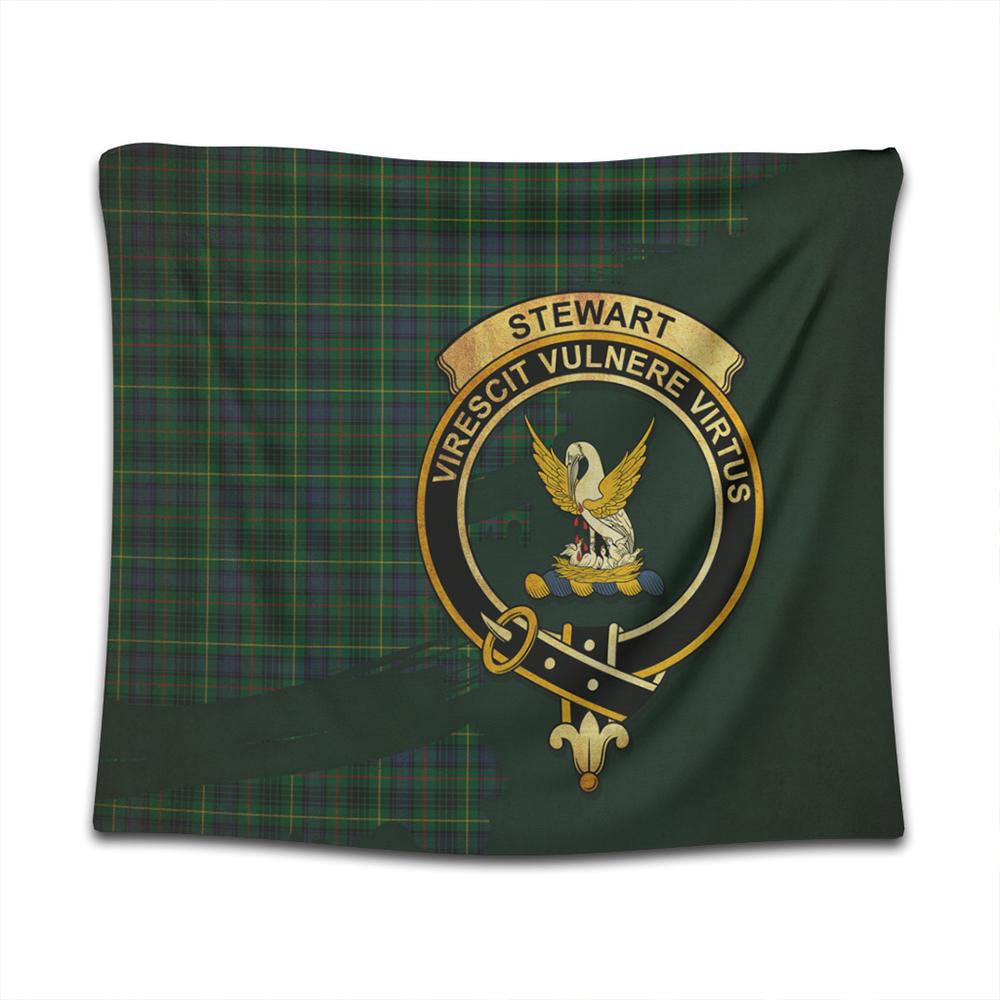 Stewart Hunting Modern Tartan Crest Tapestry Oldest Style