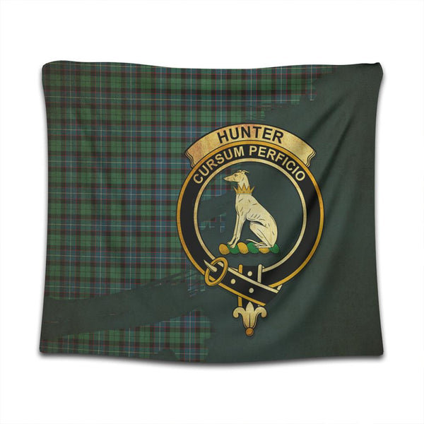 Hunter Ancient Tartan Crest Tapestry Oldest Style