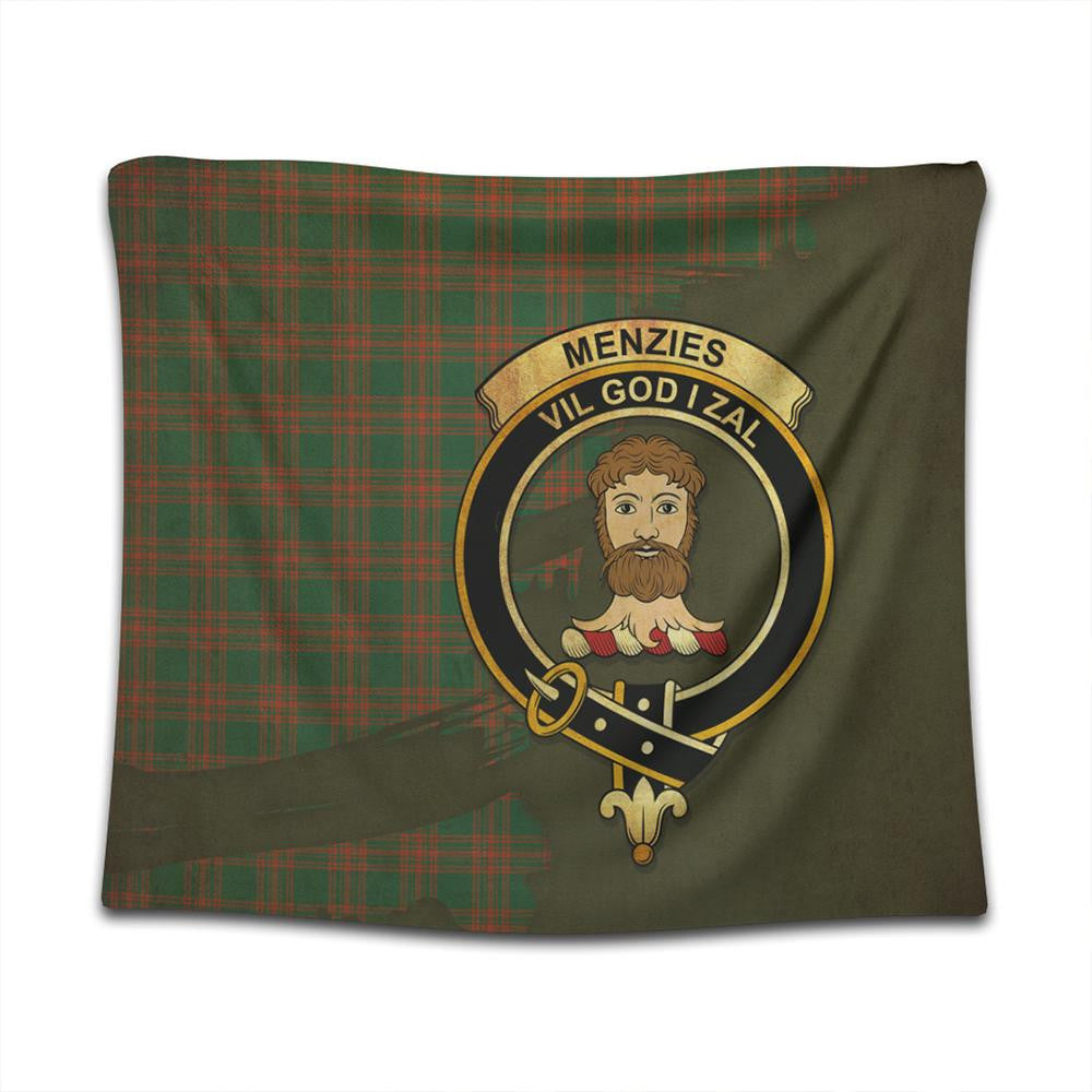 Menzies Green Ancient Tartan Crest Tapestry Oldest Style