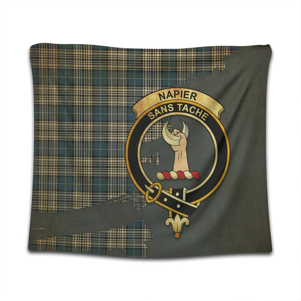 Napier Modern Tartan Crest Tapestry Oldest Style