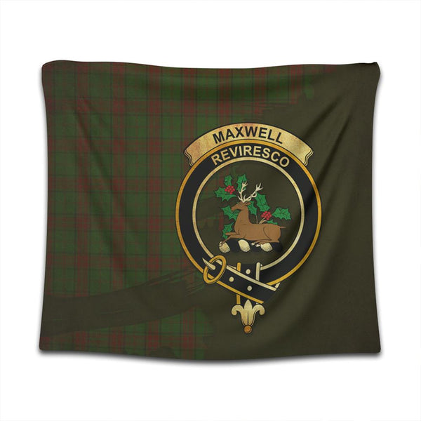 Maxwell Hunting Tartan Crest Tapestry Oldest Style