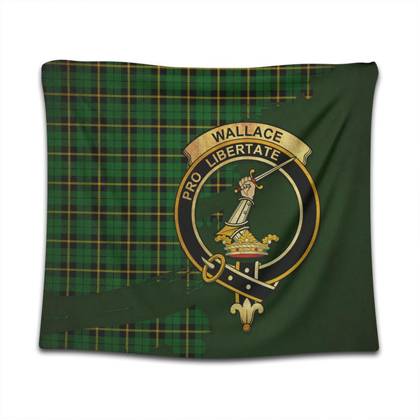 Wallace Hunting - Green Tartan Crest Tapestry Oldest Style