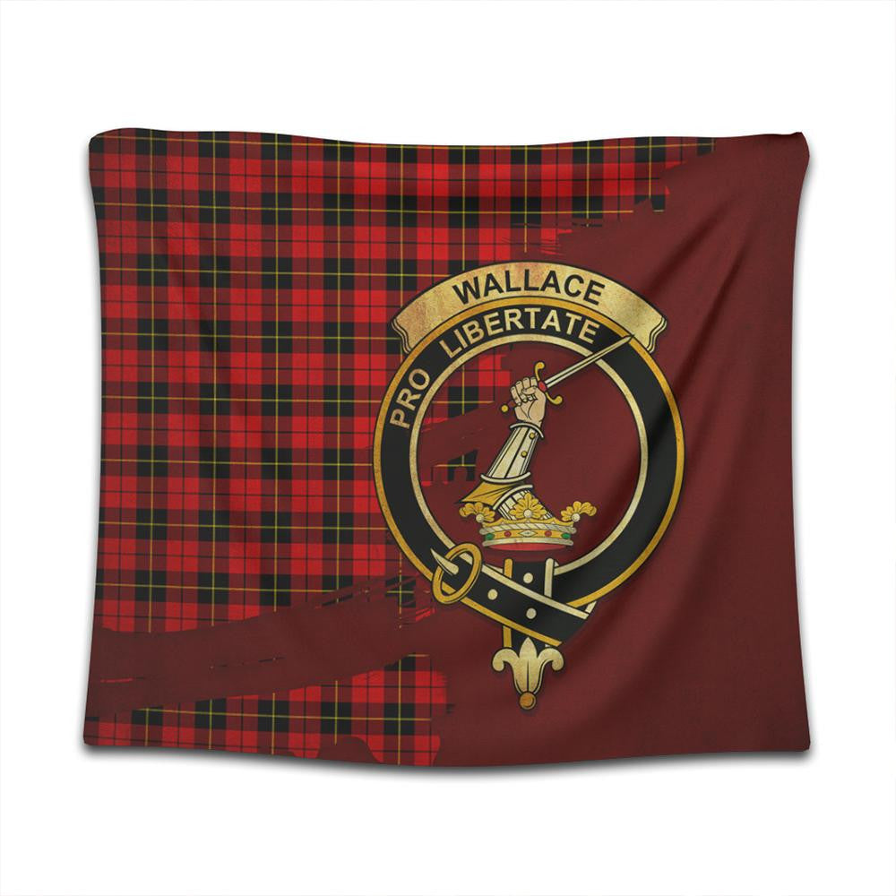 Wallace Hunting - Red Tartan Crest Tapestry Oldest Style