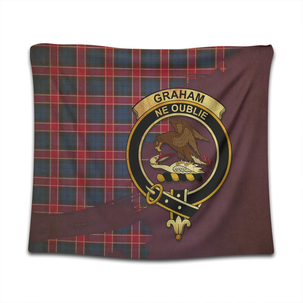 Graham of Menteith Red Tartan Crest Tapestry Oldest Style