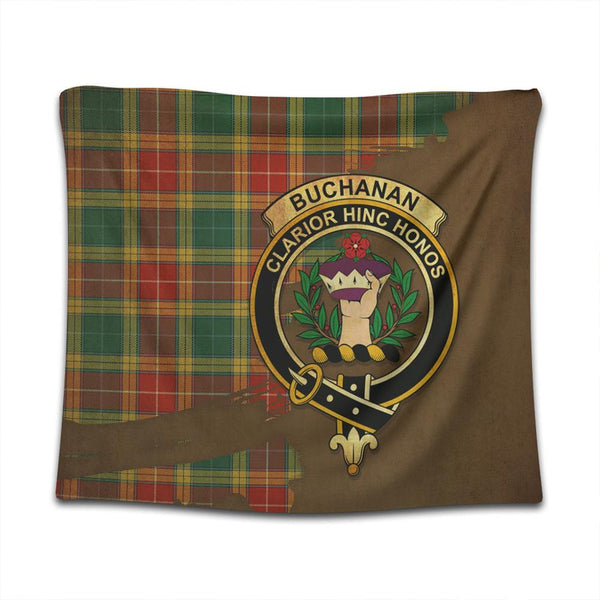 Buchanan Old Sett Tartan Crest Tapestry Oldest Style