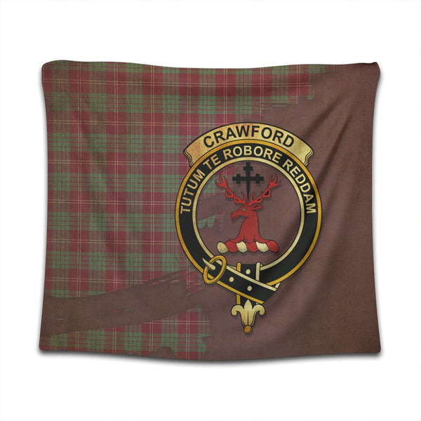 Crawford Ancient Tartan Crest Tapestry Oldest Style