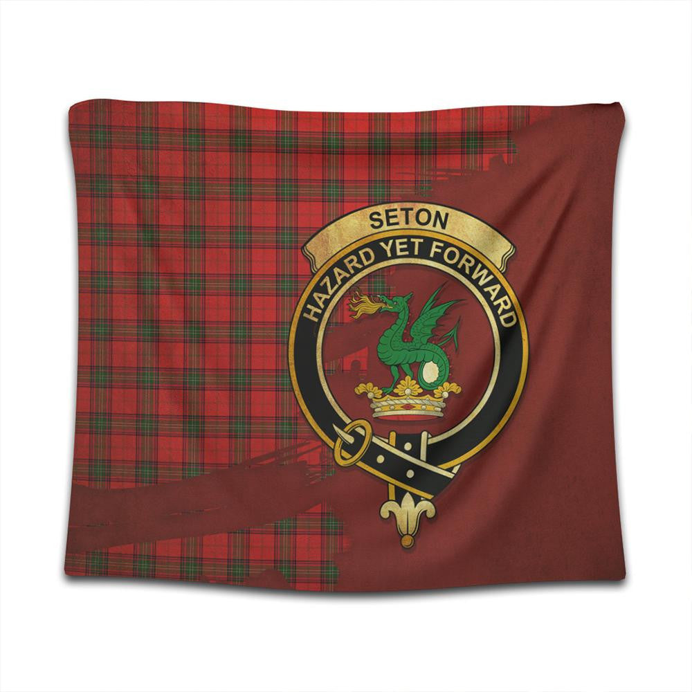 Seton Modern Tartan Crest Tapestry Oldest Style