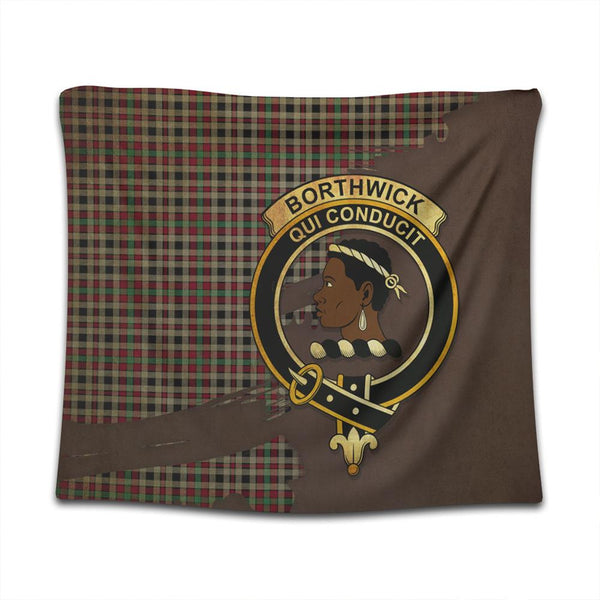 Borthwick Ancient Tartan Crest Tapestry Oldest Style