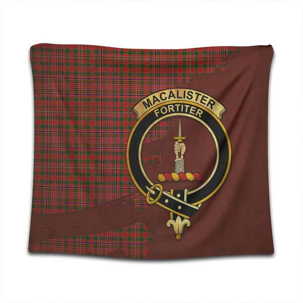 MacAlister Modern Tartan Crest Tapestry Oldest Style