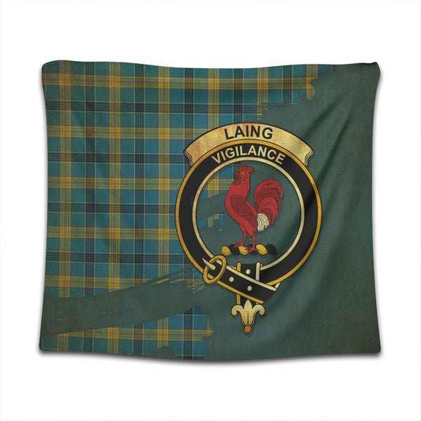 Laing Tartan Crest Tapestry Oldest Style