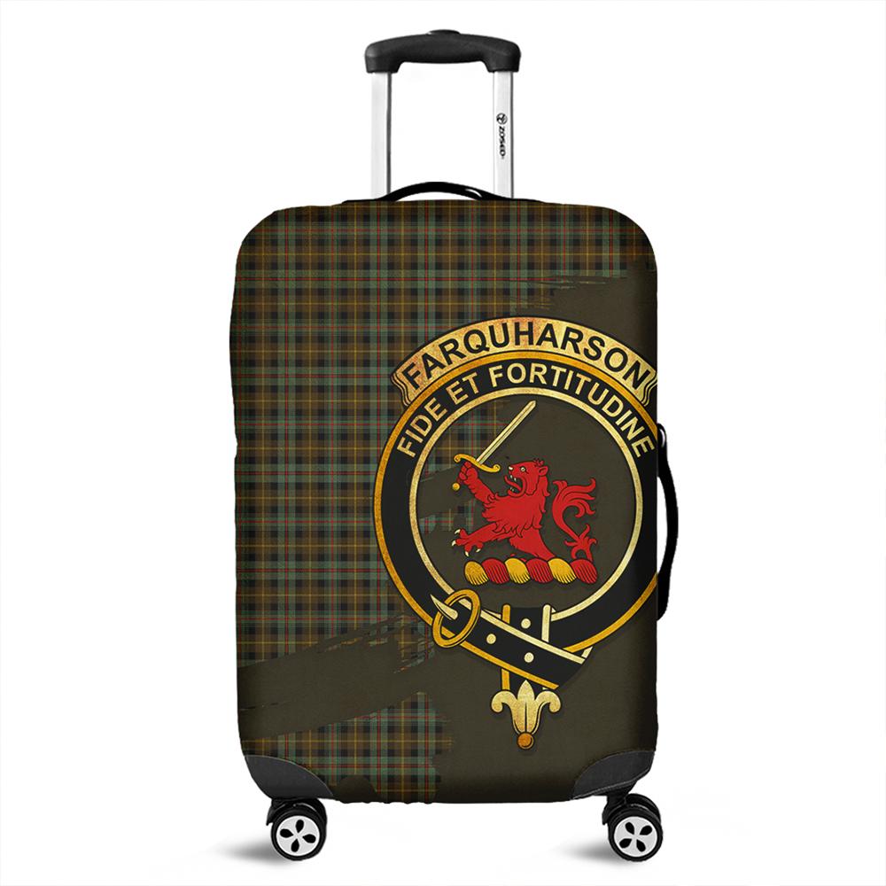 Farquharson Weathered Tartan Crest Luggage Cover Oldest Style