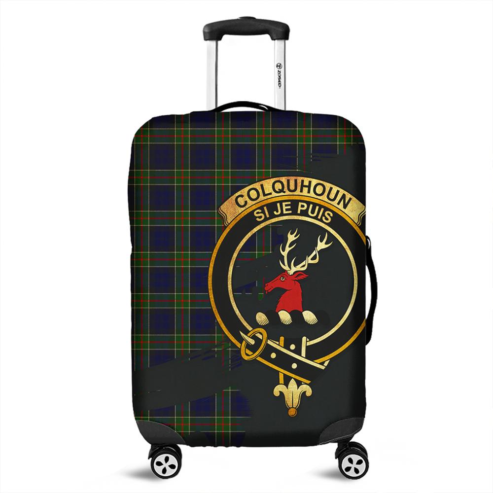 Colquhoun Modern Tartan Crest Luggage Cover Oldest Style